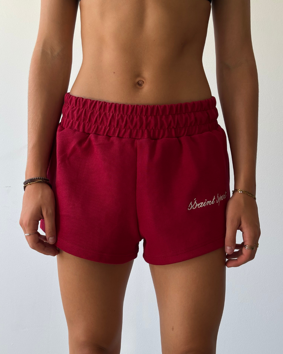 SŚAINT Sport Track Shorts - Cherry
