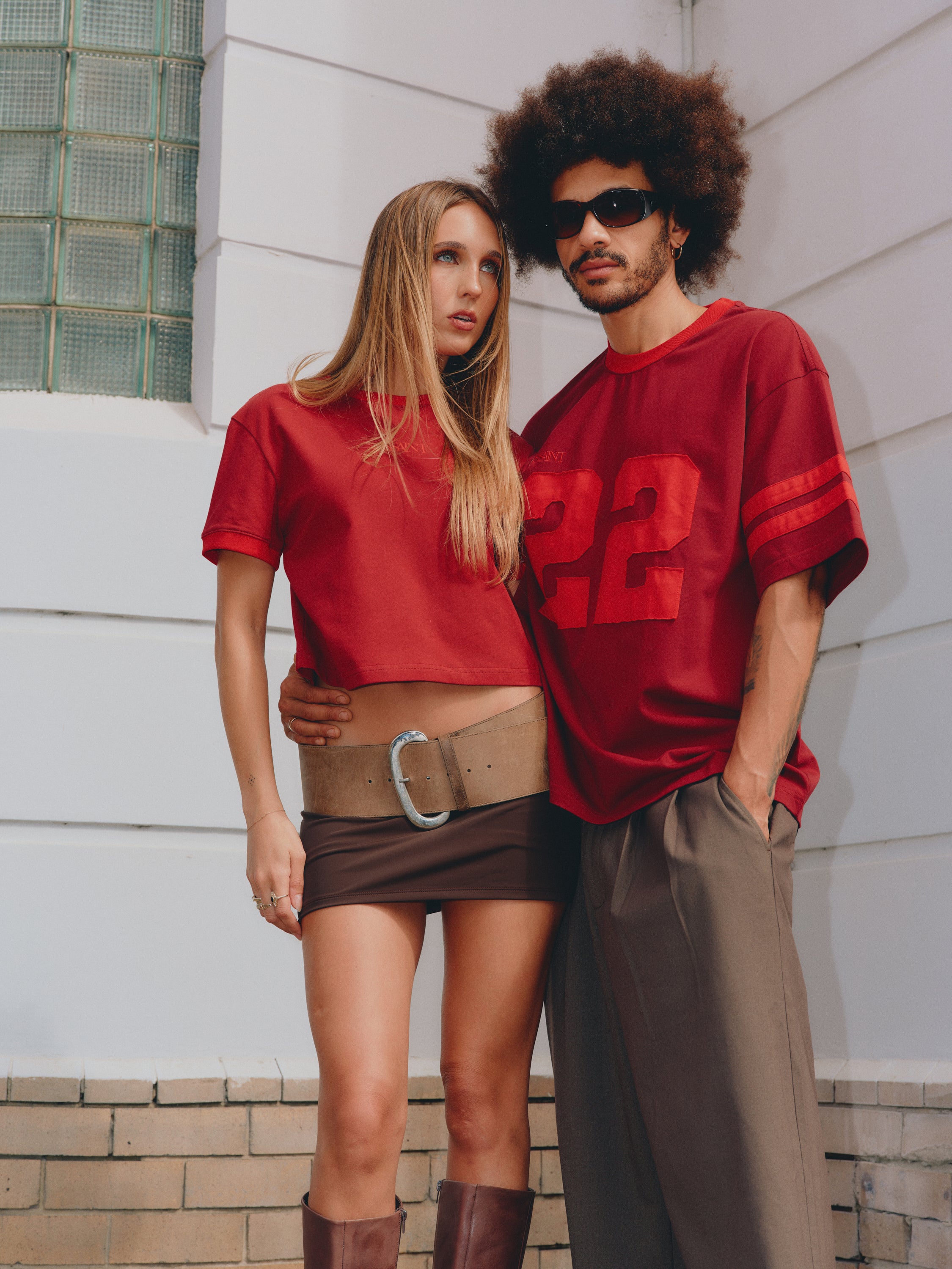 22 MOTION TEE - CHERRY & RED
