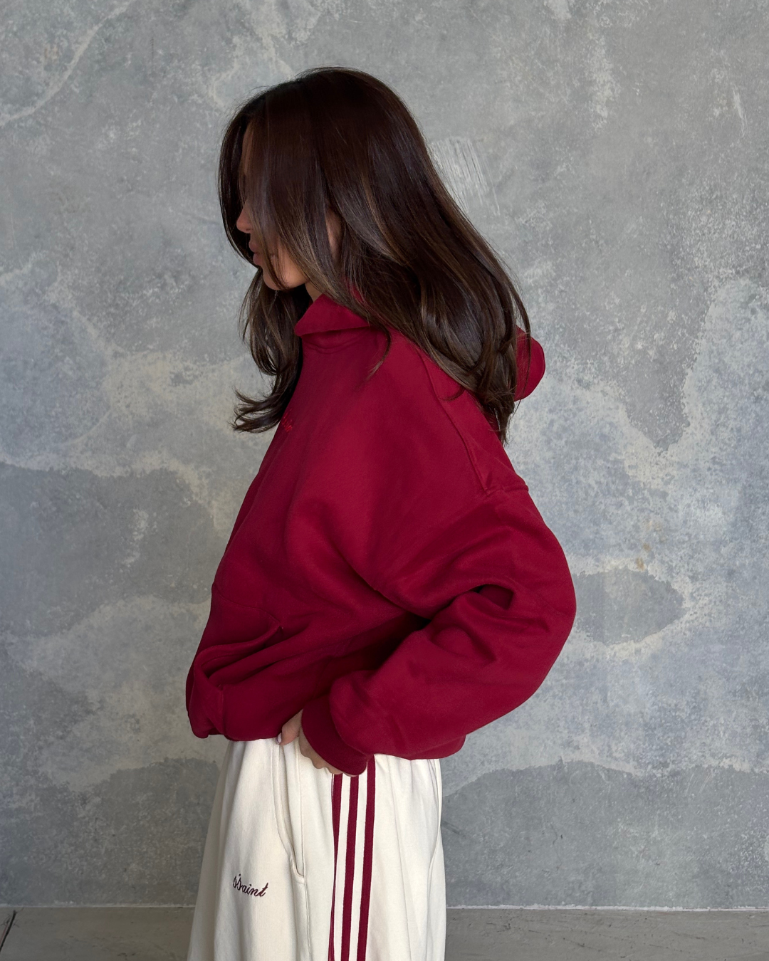 SŚAINT LOGO HOODIE CHERRY