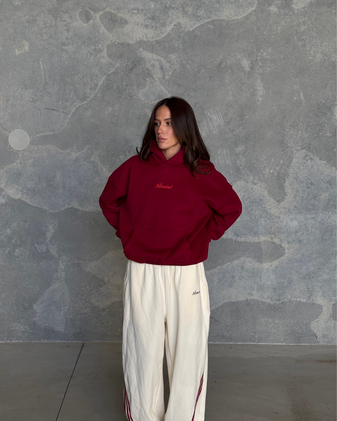 SŚAINT LOGO HOODIE CHERRY