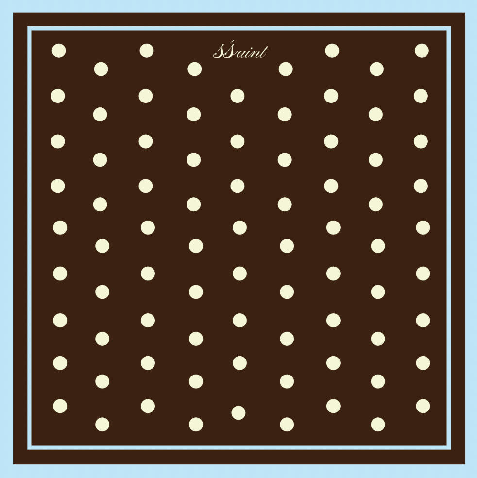 POLKA DOT HEAD SCARF - BROWN & BLUE