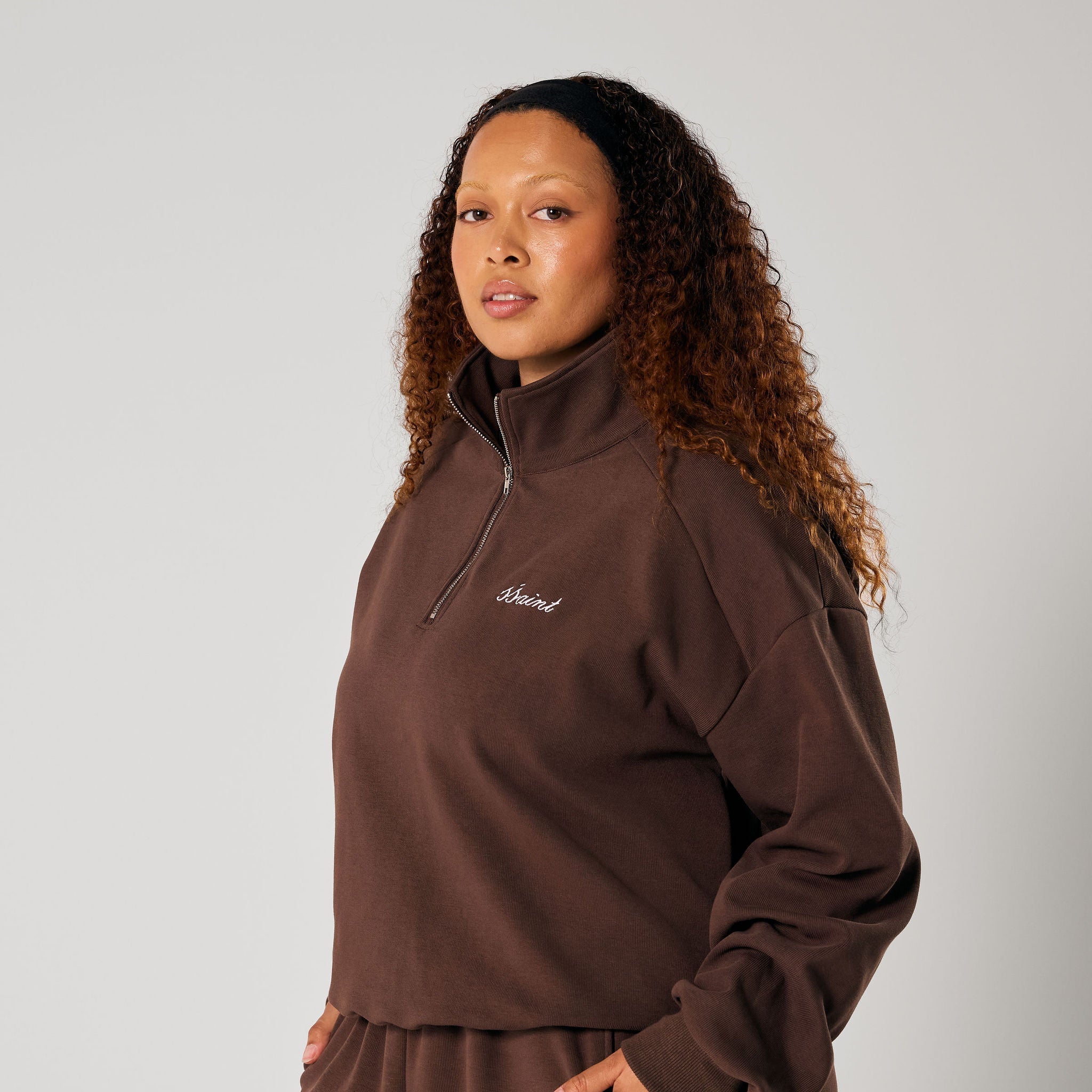 SŚAINT ZIP JUMPER BROWN
